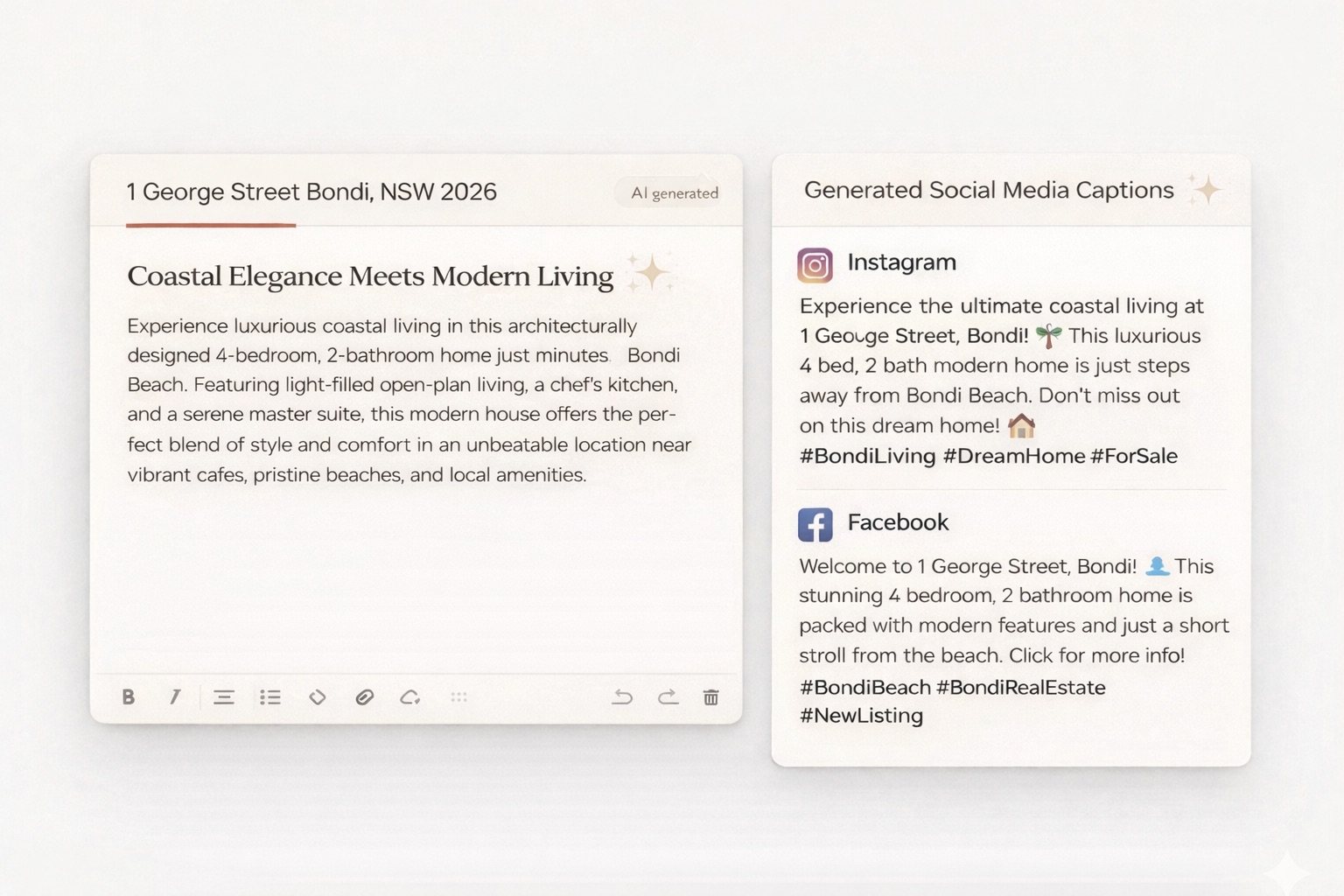 AI Copy Generation Preview